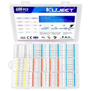 600PCS Solder Seal Wire Connector Kit, Solder Seal Butt Terminal Waterproof Insulated Electrical Wire Splice for Automotive Marine Boat 600PCS Solder Seal Wire Connector Kit, Solder Seal Butt Terminal Waterproof Insulated Electrical Wire Splice for Automotive Marine Boat