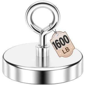 1600 LBS Heavy Duty Fishing Magnet, 4.72 Inch Neodymium Magnet Large Heavy Duty Magnet, High Power Metal Retrieval, Lifting Eye Bolt Design, Outdoor Magnet Fishing, Workshop Cleanup 1600 LBS Heavy Duty Fishing Magnet, 4.72 Inch Neodymium Magnet Large Heavy Duty Magnet, High Power Metal Retrieval, Lifting Eye Bolt Design, Outdoor Magnet Fishing, Workshop Cleanup