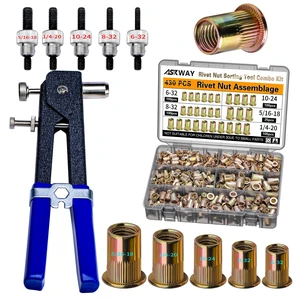 Imperial Rivet Nut Tool Kit 430pcs, SAE Rivet Nut Combination SAE Threaded Rivet Nut5/16-181/4-2010-248-326-32, Suitable for Automotive, Marine and Industrial Applications Imperial Rivet Nut Tool Kit 430pcs, SAE Rivet Nut Combination SAE Threaded Rivet Nut5/16-181/4-2010-248-326-32, Suitable for Automotive, Marine and Industrial Applications