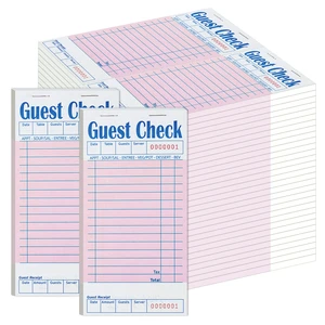60 Pack/3000 Tickets Guest Checks Books for Servers, Pink 60 Pack/3000 Tickets Guest Checks Books for Servers, Pink