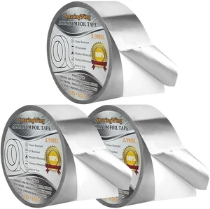 3PCS Aluminum Foil Duct Tapes Heavy Duty, Silver Metal Tape, Preminum Insulation Adhesive HVAC Tape (3.9mil,2"x65FT) High Temperature for Ductwork, Dryer Vent, Furnace, Patching Hot & Cold Air Ducts 3PCS Aluminum Foil Duct Tapes Heavy Duty, Silver Metal Tape, Preminum Insulation Adhesive HVAC Tape (3.9mil,2"x65FT) High Temperature for Ductwork, Dryer Vent, Furnace, Patching Hot & Cold Air Ducts