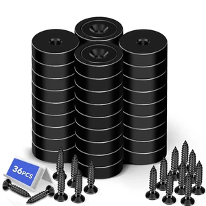 Magnets 30 LBS Heavy Duty Neodymium Strong Magnet 36 Pack Imanes Fuertes Magnet Magnetic Wall Mount Round Mounting Powerful Locker Industrial Fridge Screw On Door Crafts Black Magnets 30 LBS Heavy Duty Neodymium Strong Magnet 36 Pack Imanes Fuertes Magnet Magnetic Wall Mount Round Mounting Powerful Locker Industrial Fridge Screw On Door Crafts Black