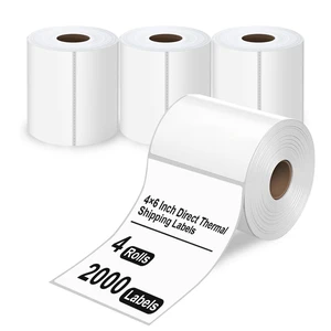 4x6 Direct Thermal Shipping Labels, 4 Rolls 2000 Labels, Compatible with Rollo, Zebra, MUNBYN Printers, Commercial Grade 4x6 Direct Thermal Shipping Labels, 4 Rolls 2000 Labels, Compatible with Rollo, Zebra, MUNBYN Printers, Commercial Grade