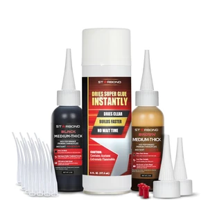 Knot Filler System 2 oz Black and 2 oz Brown Medium-Thick CA Glue with 6 oz Accelerator Spray Instant Crack & Void Repair for Woodworking, Woodturning, Sandable Finish Knot Filler System 2 oz Black and 2 oz Brown Medium-Thick CA Glue with 6 oz Accelerator Spray Instant Crack & Void Repair for Woodworking, Woodturning, Sandable Finish