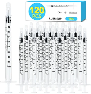 120 PCS 1ml Syringe with Cap for Liquid, Oral Syringes without Needle for Medicine Dropper, Colostrum Collect, Liquid Measuring, Individually Sealed, Luer Slip 120 PCS 1ml Syringe with Cap for Liquid, Oral Syringes without Needle for Medicine Dropper, Colostrum Collect, Liquid Measuring, Individually Sealed, Luer Slip