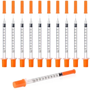 50 PACK U-100 Syringes, 30G 5/16" (8mm) 1ml/cc Disposable Syringe Individual Packed 50 PACK U-100 Syringes, 30G 5/16" (8mm) 1ml/cc Disposable Syringe Individual Packed