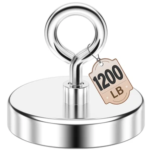 1200 LBS Large Fishing Magnet, 3.94 Inch Neodymium Pickup Magnet Large Metal Pickup, High Power Neodymium Magnet, Lifting Eye Bolt Design, Outdoor Magnet Fishing, Garage Cleanup 1200 LBS Large Fishing Magnet, 3.94 Inch Neodymium Pickup Magnet Large Metal Pickup, High Power Neodymium Magnet, Lifting Eye Bolt Design, Outdoor Magnet Fishing, Garage Cleanup