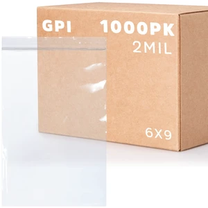 Clear Plastic Reclosable Zip Bags - Bulk Case of 1000 6" x 9" 2 mil Thick Strong & Durable Poly Baggies With Resealable Zip Top Lock For Travel, Storage, Packaging & Shipping Clear Plastic Reclosable Zip Bags - Bulk Case of 1000 6" x 9" 2 mil Thick Strong & Durable Poly Baggies With Resealable Zip Top Lock For Travel, Storage, Packaging & Shipping