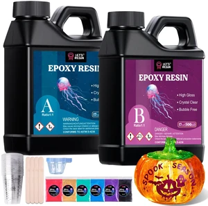 34oz Crystal Clear Epoxy Resin, Casting Resin for Beginners 2 Part Resin and Hardener for Crafts, Bubble Free & Low Odor, Anti-Yellowing, Casting Molds, Jewelry, Art, Easy to Mix 34oz Crystal Clear Epoxy Resin, Casting Resin for Beginners 2 Part Resin and Hardener for Crafts, Bubble Free & Low Odor, Anti-Yellowing, Casting Molds, Jewelry, Art, Easy to Mix