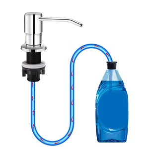 Soap Dispenser for Kitchen Sink, in Sink Soap Dispenser Pump, 47" Silicone Extension Tube Connect to The Soap Bottle Directly, Say Goodbye to Frequent Refills (Chrome) Soap Dispenser for Kitchen Sink, in Sink Soap Dispenser Pump, 47" Silicone Extension Tube Connect to The Soap Bottle Directly, Say Goodbye to Frequent Refills (Chrome)