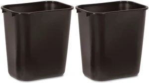 Commercial 295600BK Deskside Plastic Wastebasket, Rectangular, 7 gal, Black (2) Commercial 295600BK Deskside Plastic Wastebasket, Rectangular, 7 gal, Black (2)