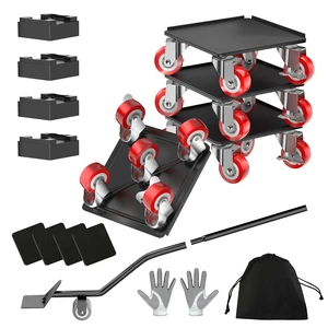 Furniture Dolly, 1000LBS Furniture Movers with Wheels 5-Wheel Carbon Steel Dolly with Lifter,360°Swivel Locking Casters for Sofa,Refrigerator,Washer&Cabinet,5.4in Red Furniture Dolly, 1000LBS Furniture Movers with Wheels 5-Wheel Carbon Steel Dolly with Lifter,360°Swivel Locking Casters for Sofa,Refrigerator,Washer&Cabinet,5.4in Red