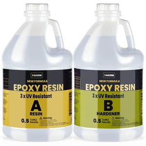 1 Gal 3X UV Resistant Crystal Clear Epoxy Resin Kit, 1:1 High Gloss Non-Yellowing Formula, Bubble-Free, Self-Leveling, Art, Crafts, Jewelry, Casting, Coating and Tabletop Projects 1 Gal 3X UV Resistant Crystal Clear Epoxy Resin Kit, 1:1 High Gloss Non-Yellowing Formula, Bubble-Free, Self-Leveling, Art, Crafts, Jewelry, Casting, Coating and Tabletop Projects