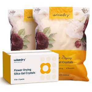 10 LBS Silica Gel Flower Drying Crystals, 2 Packs of 5 LBS, Fine Crystals < 1mm, Color Indicating, Reusable 10 LBS Silica Gel Flower Drying Crystals, 2 Packs of 5 LBS, Fine Crystals < 1mm, Color Indicating, Reusable