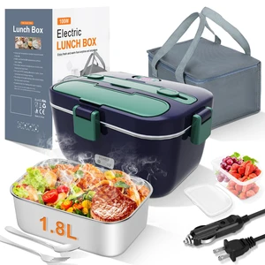 Electric Lunch Box Food Warmer, 1.8L Heated Lunch Box for Adults 100W Fast Heating, Portable Food Heater for Car, Truck, Office, Work, Travel, Construction Site, Gifts, 12/24V/110-230V Electric Lunch Box Food Warmer, 1.8L Heated Lunch Box for Adults 100W Fast Heating, Portable Food Heater for Car, Truck, Office, Work, Travel, Construction Site, Gifts, 12/24V/110-230V