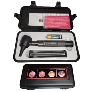4th Generation LED Pocket Pro Otoscope with Both Adult and Pediatric Disposable Specula Tips, Battery, and Protective Hard Plastic Case - Black 4th Generation LED Pocket Pro Otoscope with Both Adult and Pediatric Disposable Specula Tips, Battery, and Protective Hard Plastic Case - Black