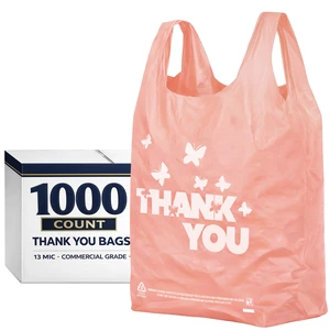 PINK Thank you bags, 1000PCS T shirt bags, To Go Bags,Grocery bags, Reusable and Disposable,Perfect for Small Business,Take Out,Retails,11"x6"x21"(1000) PINK Thank you bags, 1000PCS T shirt bags, To Go Bags,Grocery bags, Reusable and Disposable,Perfect for Small Business,Take Out,Retails,11"x6"x21"(1000)