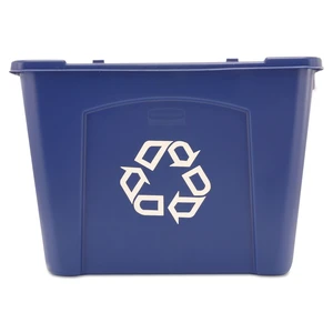 Recycling Bin/Box, Stackable, 14 GAL, Blue, for Indoors/Outdoors/Garages/Homes/Commercial Facilities Recycling Bin/Box, Stackable, 14 GAL, Blue, for Indoors/Outdoors/Garages/Homes/Commercial Facilities