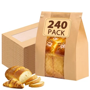 240pcs Bread Bags for Homemade Bread with Tab, 13.7x8.3x3.5In No Stickers, Clear Front Window, Tin Tie Tab, Large Paper Sourdough Bread Bags for Home & Business Use 240pcs Bread Bags for Homemade Bread with Tab, 13.7x8.3x3.5In No Stickers, Clear Front Window, Tin Tie Tab, Large Paper Sourdough Bread Bags for Home & Business Use