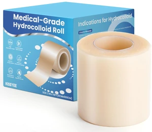 Hydrocolloid Roll Bandages, 2IN x 16FT Extra Large Hydrocolloid Patch with Self-Adhesive, Ultra Absorbent, Cut-to-Size, Flexible & Waterproof for Burn, Blister, Acne Care Hydrocolloid Roll Bandages, 2IN x 16FT Extra Large Hydrocolloid Patch with Self-Adhesive, Ultra Absorbent, Cut-to-Size, Flexible & Waterproof for Burn, Blister, Acne Care