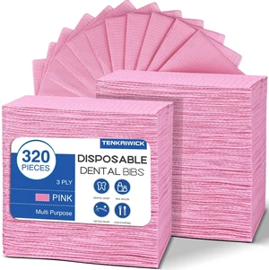 320 Pack Disposable Dental Bibs 13"x18", 3-Ply Waterproof Tattoo Bibs Sheet for Nail Salon, Dental Clinic, Feeding, Tattoo Shop (Pink) 320 Pack Disposable Dental Bibs 13"x18", 3-Ply Waterproof Tattoo Bibs Sheet for Nail Salon, Dental Clinic, Feeding, Tattoo Shop (Pink)