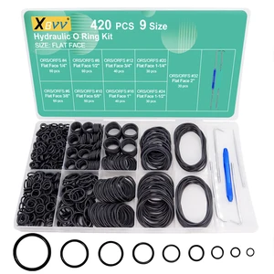 420 Pcs Hydraulic O-Ring Kit for ORS/ORFS Flat Face Fittings 9 Size Buna-N 70A O-Ring Seal Kit with Pick for Hydraulic Fittings,SAE J1453 Fittings,Hydraulic Pumping,Size 1/4-2 420 Pcs Hydraulic O-Ring Kit for ORS/ORFS Flat Face Fittings 9 Size Buna-N 70A O-Ring Seal Kit with Pick for Hydraulic Fittings,SAE J1453 Fittings,Hydraulic Pumping,Size 1/4-2