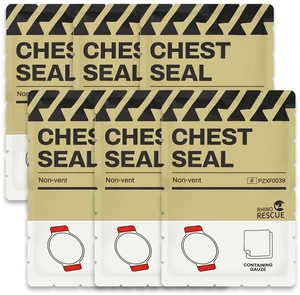 Non-Vented Chest Seal, IFAK First Aid Supplies (6 Count) Sterile Emergency Trauma Dressing, Occlusive Adhesive Pad Medical for Wound Care, Gunshot, Sucking Chest, HSA/FSA Approved Non-Vented Chest Seal, IFAK First Aid Supplies (6 Count) Sterile Emergency Trauma Dressing, Occlusive Adhesive Pad Medical for Wound Care, Gunshot, Sucking Chest, HSA/FSA Approved