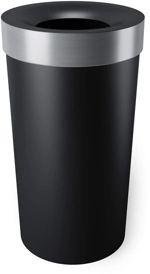 Vento Kitchen Trash Can, Open Top Bin, 16.5 Gallon, Black/Nickel Brushed metal accents, bag concealing design, easy wipe clean, fits home and office, durable plastic Vento Kitchen Trash Can, Open Top Bin, 16.5 Gallon, Black/Nickel Brushed metal accents, bag concealing design, easy wipe clean, fits home and office, durable plastic