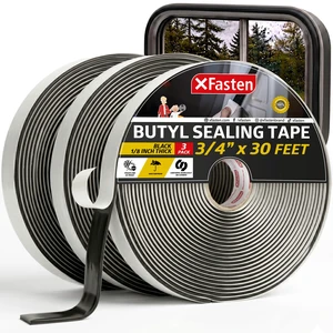 Butyl Putty Tape, Black, 1/8" x 3/4" x 30' (3-Pack) EDPM Butyl Rubber Sealant, Stretchable Camper Butyl Tape, Pool, Headlight and RV Sealant Butyl Putty Tape, Black, 1/8" x 3/4" x 30' (3-Pack) EDPM Butyl Rubber Sealant, Stretchable Camper Butyl Tape, Pool, Headlight and RV Sealant