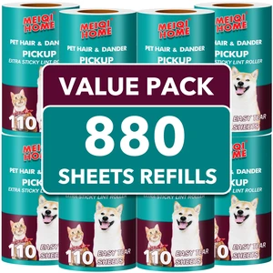 Extra Sticky Lint Roller Refills Only, 880 Easy-Tear Sheets for 3.9"-4" Lint Rollers with 1.5" Inner Diameter for Pet Hair Removal on Clothes, Furniture, and Carpets Extra Sticky Lint Roller Refills Only, 880 Easy-Tear Sheets for 3.9"-4" Lint Rollers with 1.5" Inner Diameter for Pet Hair Removal on Clothes, Furniture, and Carpets