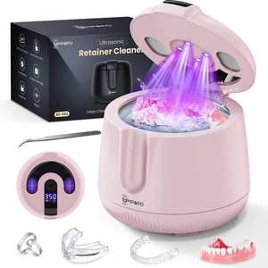 Ultrasonic Retainer Cleaner Machine 48kHz, Dental Ultrasonic Care Cleaner Ultrasonic Retainer Cleaner for Dentures, Aligners, Mouth Guards, Toothbrush Heads and Jewelry with 200ML Capacity Ultrasonic Retainer Cleaner Machine 48kHz, Dental Ultrasonic Care Cleaner Ultrasonic Retainer Cleaner for Dentures, Aligners, Mouth Guards, Toothbrush Heads and Jewelry with 200ML Capacity