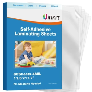 4Mil Self-Adhesive Laminating Sheets 11.5x17.5 Inches 10 Pack for 11x17 Posters, Wedding Signs, Menus & Charts, Heat-Free, No Machine Needed, The Display Series 4Mil Self-Adhesive Laminating Sheets 11.5x17.5 Inches 10 Pack for 11x17 Posters, Wedding Signs, Menus & Charts, Heat-Free, No Machine Needed, The Display Series