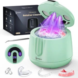 Ultrasonic Retainer Cleaner Machine 48kHz, Dental Ultrasonic Care Cleaner Ultrasonic Retainer Cleaner for Dentures, Aligners, Mouth Guards, Toothbrush Heads and Jewelry with 200ML Capacity Ultrasonic Retainer Cleaner Machine 48kHz, Dental Ultrasonic Care Cleaner Ultrasonic Retainer Cleaner for Dentures, Aligners, Mouth Guards, Toothbrush Heads and Jewelry with 200ML Capacity