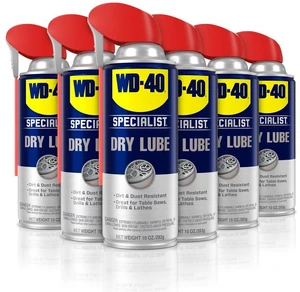Dry Lube with Smart Straw, Lubricant for Corrosion Protection on Table Saws, Drills and Lathes, Industrial Strength Friction-Reducing Formula, 10 Oz., 6-pack case Dry Lube with Smart Straw, Lubricant for Corrosion Protection on Table Saws, Drills and Lathes, Industrial Strength Friction-Reducing Formula, 10 Oz., 6-pack case