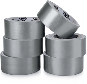 Silver Duct Tape - 6 Roll Multi Pack - 90 feet x 2 Inch - Strong Duct Tape Heavy Duty - Waterproof - No Residue - Bulk Value - Easy Tear - Industrial Use - DIY Home Repair Silver Duct Tape - 6 Roll Multi Pack - 90 feet x 2 Inch - Strong Duct Tape Heavy Duty - Waterproof - No Residue - Bulk Value - Easy Tear - Industrial Use - DIY Home Repair
