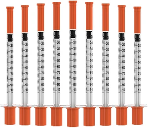 U-100 Disposable Syringes with Needle,1ml/cc,30G 5/16"(8mm) Needle,Individually Wrapped50 Pack| Lab Supplies U-100 Disposable Syringes with Needle,1ml/cc,30G 5/16"(8mm) Needle,Individually Wrapped50 Pack| Lab Supplies