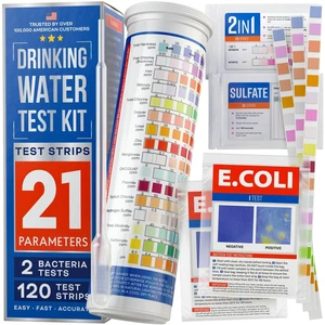All-New 21 in 1 Drinking Water Testing Kit Strips, Home Tap and Well Water Test Kit for Hardness, Lead, Iron, Copper, Chlorine, Fluoride All-New 21 in 1 Drinking Water Testing Kit Strips, Home Tap and Well Water Test Kit for Hardness, Lead, Iron, Copper, Chlorine, Fluoride