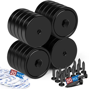 Magnets 110 LBS Heavy Duty Neodymium Strong Magnet 20 Pack Imanes Fuertes Magnet Magnetic Wall Mount Round Mounting Powerful Locker Industrial Fridge Screw On Door Crafts Black Magnets 110 LBS Heavy Duty Neodymium Strong Magnet 20 Pack Imanes Fuertes Magnet Magnetic Wall Mount Round Mounting Powerful Locker Industrial Fridge Screw On Door Crafts Black