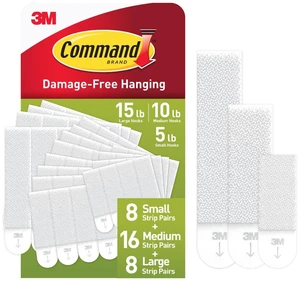 15, 10 & 5 lb Assorted Picture Hanging Strips, 32 Pairs (64 Strips) White Picture Hanging Strips, Damage-Free Wall Hangers for Frames, No Tools Required, Ideal for Decorating Apartments, Dorms 15, 10 & 5 lb Assorted Picture Hanging Strips, 32 Pairs (64 Strips) White Picture Hanging Strips, Damage-Free Wall Hangers for Frames, No Tools Required, Ideal for Decorating Apartments, Dorms