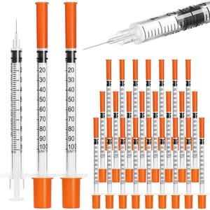 U-100 syringes with needle - 1ml 31G (31 gauge) 5/16 inch syringe with needles scale in 100 units, 1 ml / 1cc lab syringes, Pack of 30 (30 Pcs) U-100 syringes with needle - 1ml 31G (31 gauge) 5/16 inch syringe with needles scale in 100 units, 1 ml / 1cc lab syringes, Pack of 30 (30 Pcs)