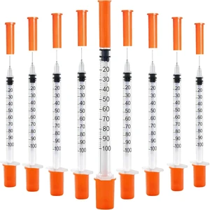 120 PACK U-100 Syringes, 30G 5/16" (8mm) 1ml/cc Disposable Syringe, Individual Wrapped, Lab Supplies 120 PACK U-100 Syringes, 30G 5/16" (8mm) 1ml/cc Disposable Syringe, Individual Wrapped, Lab Supplies