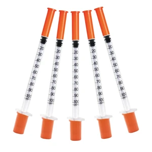 U-100 32G 1cc 5/16 Inch (8mm) Syringes, Individually Wrapped Pack of 100 U-100 32G 1cc 5/16 Inch (8mm) Syringes, Individually Wrapped Pack of 100
