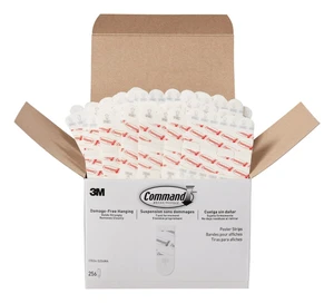 Poster Strips Value Pack, White, 256 Strips/Pack Damage-Free Hanging Poster Hangers, No Tools Great for Home, Room, Wall, and Office Decor, White Adhesive Poster Strips Value Pack, White, 256 Strips/Pack Damage-Free Hanging Poster Hangers, No Tools Great for Home, Room, Wall, and Office Decor, White Adhesive