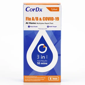TyFast Flu A/B & COVID-19, At home 3-in-1 Rapid Test Kit, 4 Tests Nasal Swab Self-Test, Easy-To-Use For Adults And Kids, EUA Authorized OTC, Results In About 10 Minutes TyFast Flu A/B & COVID-19, At home 3-in-1 Rapid Test Kit, 4 Tests Nasal Swab Self-Test, Easy-To-Use For Adults And Kids, EUA Authorized OTC, Results In About 10 Minutes