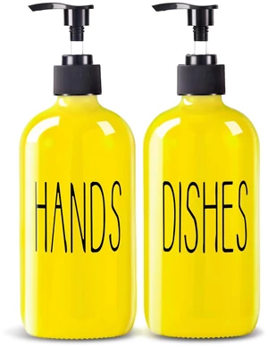 Glass Soap Dispenser Set 2 Pack,16 Oz Dish Soap Dispenser for Kitchen Sink,Lemon Kitchen Decor and Accessories,Yellow Decorations and Kitchen Utensils for Kitchen Glass Soap Dispenser Set 2 Pack,16 Oz Dish Soap Dispenser for Kitchen Sink,Lemon Kitchen Decor and Accessories,Yellow Decorations and Kitchen Utensils for Kitchen