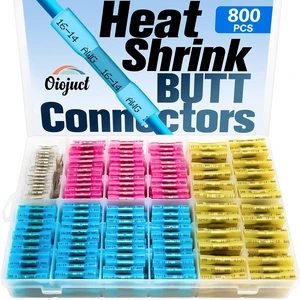 Heat Shrink Butt Connectors Kit - Waterproof Wire Connectors for Wiring - Electrical Connectors Kit with Crimp Terminals - Marine Wiring AWG Terminal (800Pcs) Heat Shrink Butt Connectors Kit - Waterproof Wire Connectors for Wiring - Electrical Connectors Kit with Crimp Terminals - Marine Wiring AWG Terminal (800Pcs)