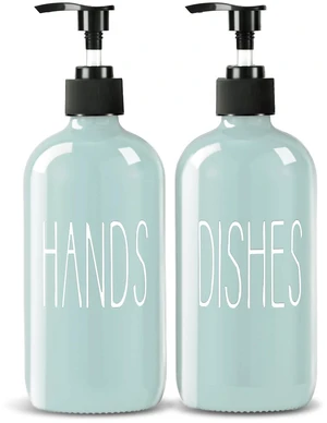 Glass Soap Dispenser Set 2 Pack,16 Oz Dish Soap Dispenser for Kitchen Sink,Green Kitchen Accessories and Kitchen Decor,Green Decorations and Kitchen Utensils for Kitchen Glass Soap Dispenser Set 2 Pack,16 Oz Dish Soap Dispenser for Kitchen Sink,Green Kitchen Accessories and Kitchen Decor,Green Decorations and Kitchen Utensils for Kitchen