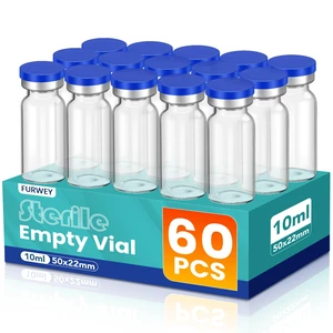 10ML Sterile Vials, Glass Empty Vials for Injection, 60 Pack Sterile Vials with Self Healing Injection Port and Sealing Cap, Glass Sterile Vials for Injections 10ML Sterile Vials, Glass Empty Vials for Injection, 60 Pack Sterile Vials with Self Healing Injection Port and Sealing Cap, Glass Sterile Vials for Injections