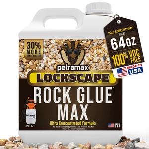 Max Rock Glue for Landscaping, Pet-Safe & Non-Toxic (USA-Made), 32 Oz Sticky Clear Gravel Binder & Decomposed Granite Stabilizer - Lockdown Gravel/Pebbles/Stones, Mulch Glue for Rocks (50 Sq Ft) Max Rock Glue for Landscaping, Pet-Safe & Non-Toxic (USA-Made), 32 Oz Sticky Clear Gravel Binder & Decomposed Granite Stabilizer - Lockdown Gravel/Pebbles/Stones, Mulch Glue for Rocks (50 Sq Ft)