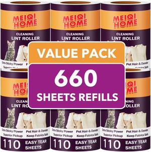 Extra Sticky Lint Roller Refills Only, 660 Easy-Tear Sheets for 3.9"-4" Lint Rollers with 1.5" Inner Diameter - Superior Cleanliness for Clothes Extra Sticky Lint Roller Refills Only, 660 Easy-Tear Sheets for 3.9"-4" Lint Rollers with 1.5" Inner Diameter - Superior Cleanliness for Clothes
